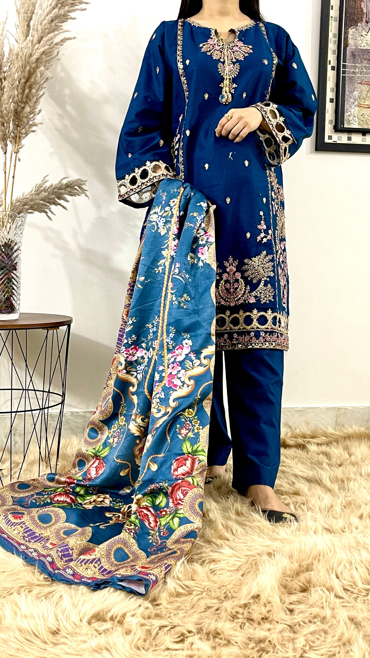 Embroidered Cotton 3Pc RTW (LSP-3002)