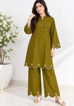 COTTON Embroidered 2-Piece Suit 