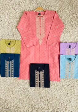 2PC EMBROIDERED TOP WITH CARGO DENIM JEANS